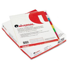 Universal UNV20840 11 in. x 8.5 in. Insättningsflik med 8 olika flikar - Buff (24/paket)