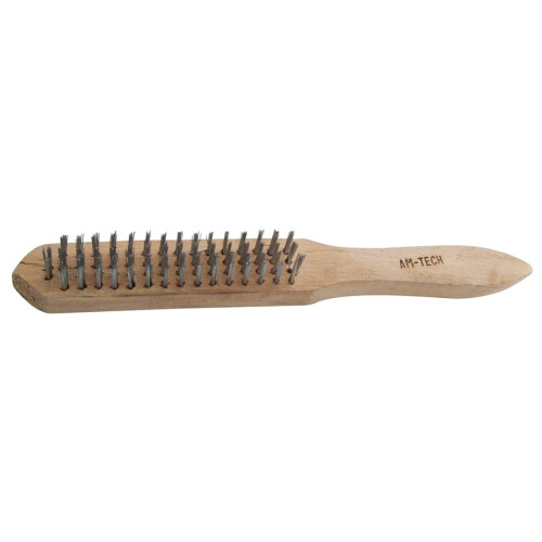 Heavy Duty Wire Brushes 11'' 4 Row Bristles Large Paint Rust Cleaner Amtech S3400