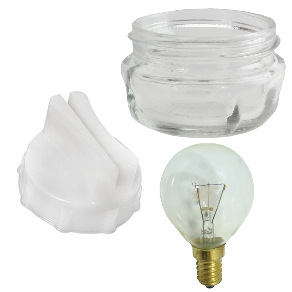 SPARES2GO Screw In Glass Lamp Bulb Lens Cover + Removal Tool + 40w Light Bulb for Neff Oven Cooker