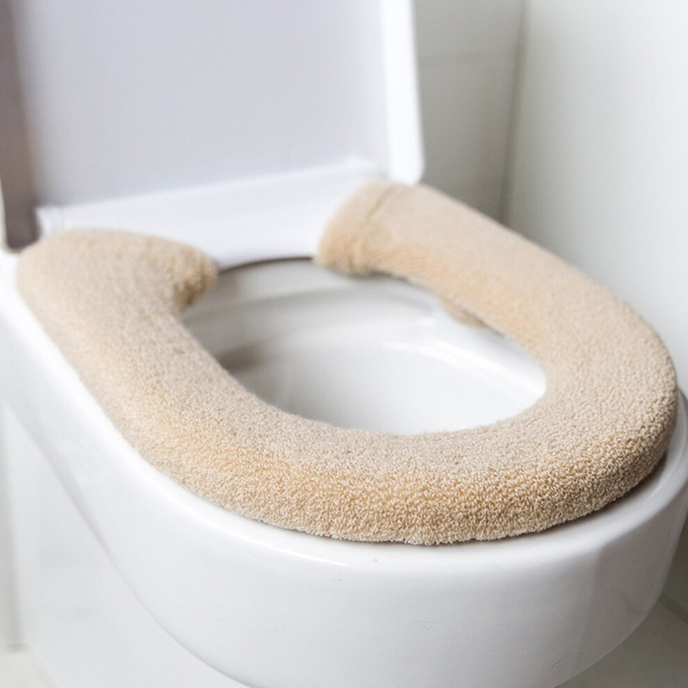 Baffect Thicken Toilet seat cover cushion pads Antibacterial luxury toilets Warm toilet seat covers Warm Toilet Seat Mat Super Warm Universal (Beige)