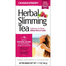 21st Century, Tisane Amincissante, Cranframboise, Sans Caféine, 24 Sachets de Thé, 1,7 oz (48 g)
