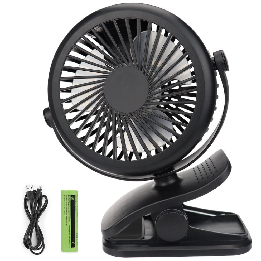 USB Fan, Telgoner Quiet Portable Clip Personal Mini Desk Fan with Rechargeble Battery, 3 Speed 360 Adjustable Cooling Desktop Fans Table Fans,...