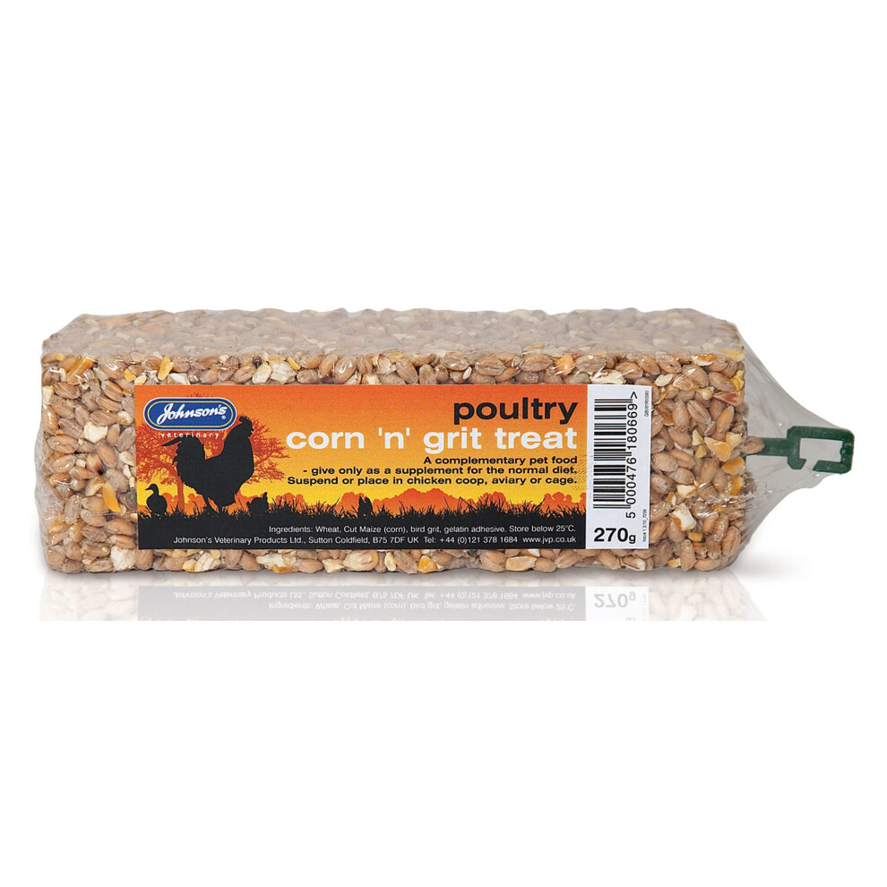 Johnson's Veterinary Jvp Poultry Corn & Grit Bar 270G