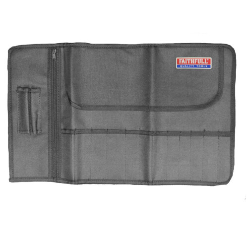 Faithfull 12 Pocket Hand Garden Tools Chisel Roll Storage Holder Bag Faithfull FAICR12 1