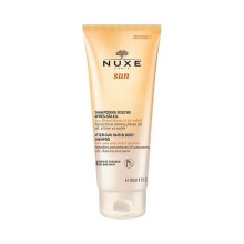 NUXE Sun After-Sun Hair & Body Shampoo 200ml - Gently cleanses sunscreen, salt & chlorine; paraben-free and sulfate-free, biodegradable
