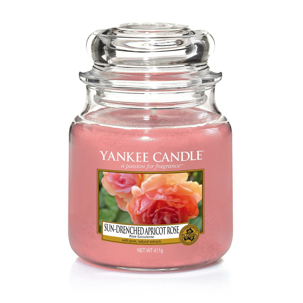 Yankee Candle Sun-Drenched Apricot Rose Jar, Pink, 10.7 x 10.7 x 12.7 cm