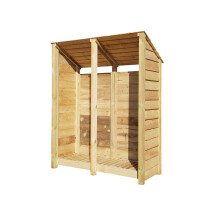 (6ft, Light Green) Wooden Log Store - Reversed Roof (L-146cm, H-126cm / 180cm, W-81cm)