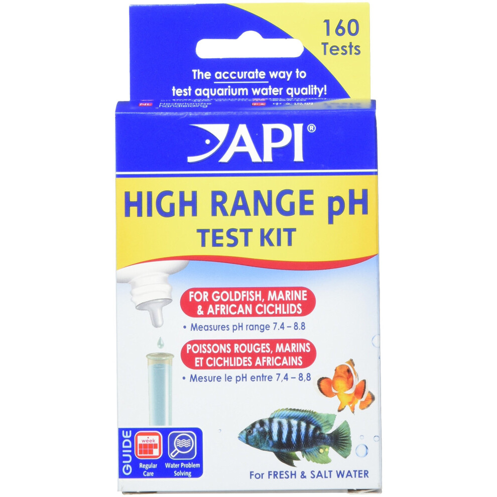 API HIGH RANGE PH TEST KIT 160-Test Freshwater and Saltwater Aquarium Water Test Kit