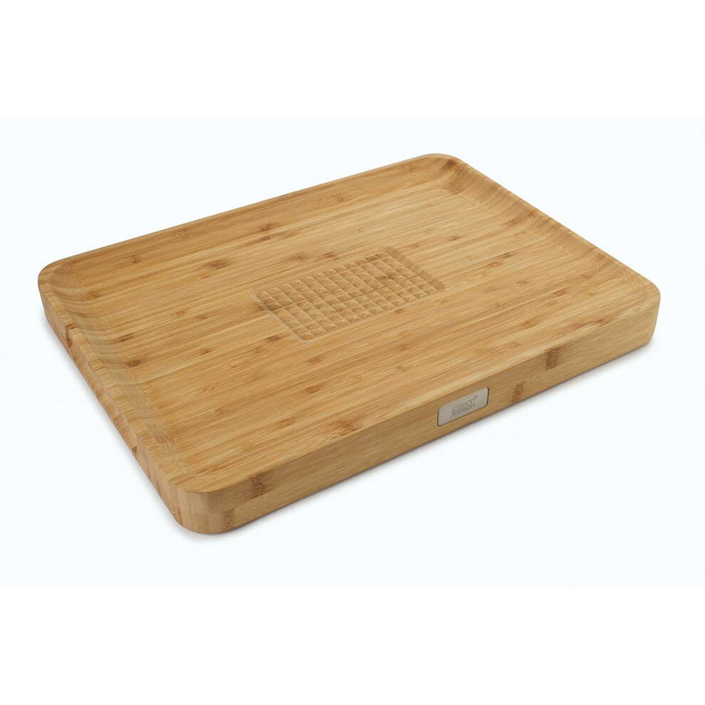 Joseph Joseph Cut & Carve Bamboo Chopping Board, Large- Wood