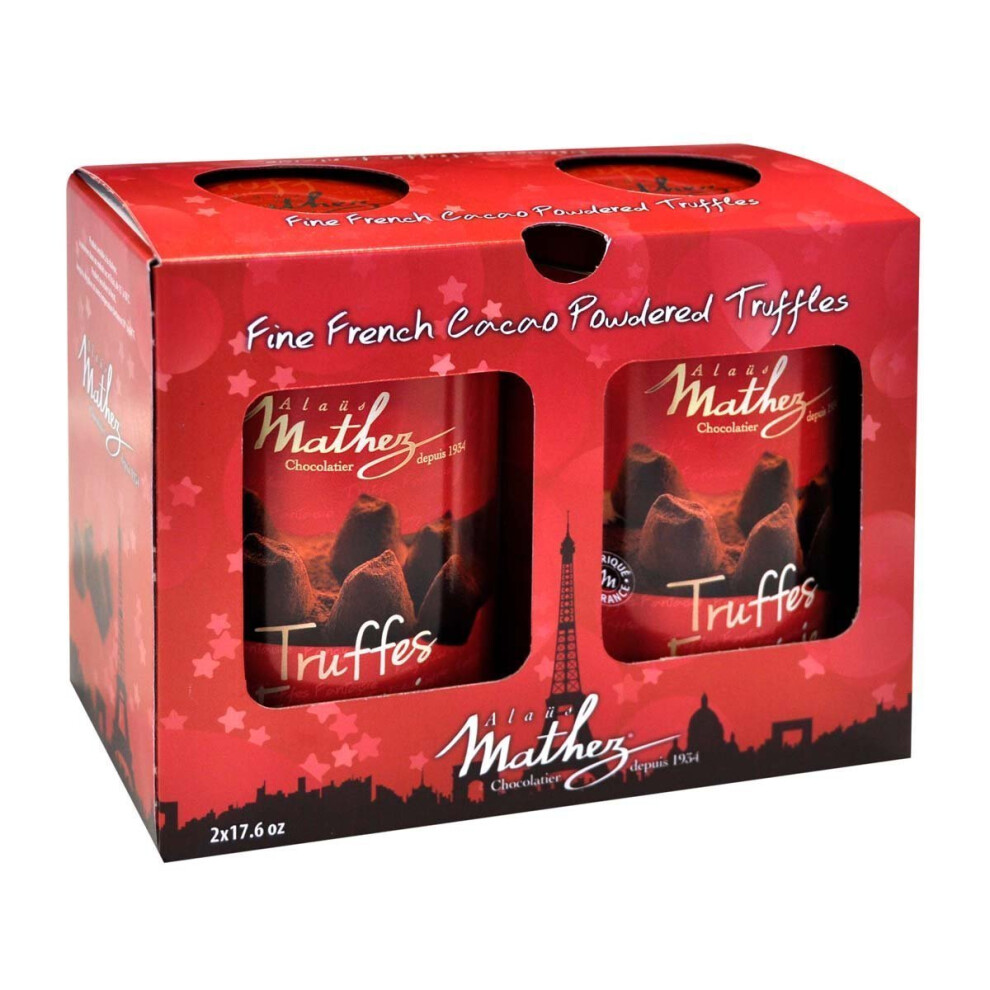 Chocolat Mathez Fine French Cocao Powdered Chocolate Truffles Fantaisie (2*17.6OZ 2*500G)