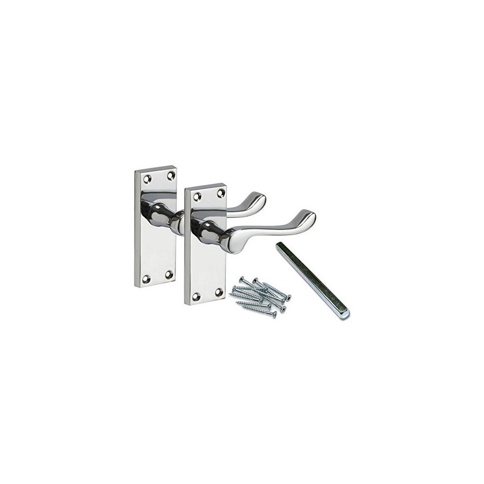 Lever Latch Scroll Door Handles [By Xfort] Door Handle Set For Wooden/Timber Doors, Polished Chrome Door Handles Ideal For All Types Of Internal... - Image 3