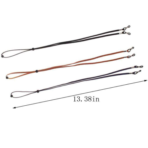 Ruix 3 Pieces Eyeglass Strap, PU Leather Eyeglass Chain Eyeglass Cords Retainer 2