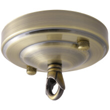 Vintage Period Styled Complete Metal Ceiling Rose with Chain Loop (Fully Earthed) in Antique Brass Finish
