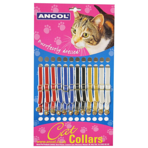 Ancol Safety Buckle Cat Collar Standard Assorted (Pack of 12)