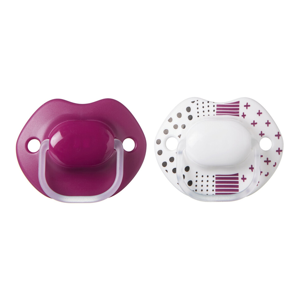 Tommee Tippee Urban Style Soother, 6 to 18 Months, Purple, Pack of 2