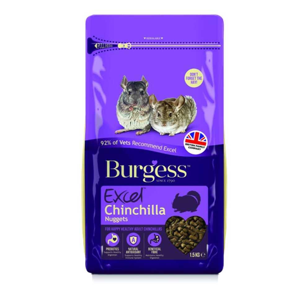 Burgess Excel Chinchilla Nuggets 1.5kg (Pack of 4)