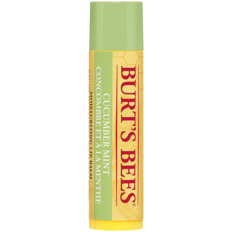 Burt's Bees 100% Natural Moisturising Lip Balm, Cucumber Mint With Beeswax, 4.25g