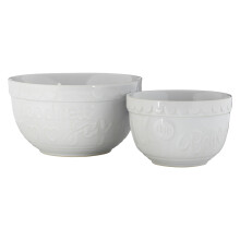 Versatile Set Of Two Round Mixing Bowls, Charming Kitchen Bowl For Breakfast, Durable Bowl Set For Kitchen