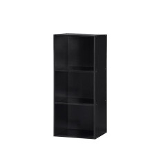 Hodedah HID23 BLACK 3 Shelf Bookcase-Black