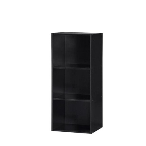 Hodedah HID23 BLACK 3 Shelf Bookcase-Black