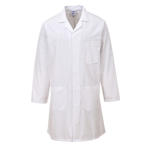 Portwest (White, Medium) Portwest 2852 Standard Lab Coat Unisex Work Jacket Professional Workwear