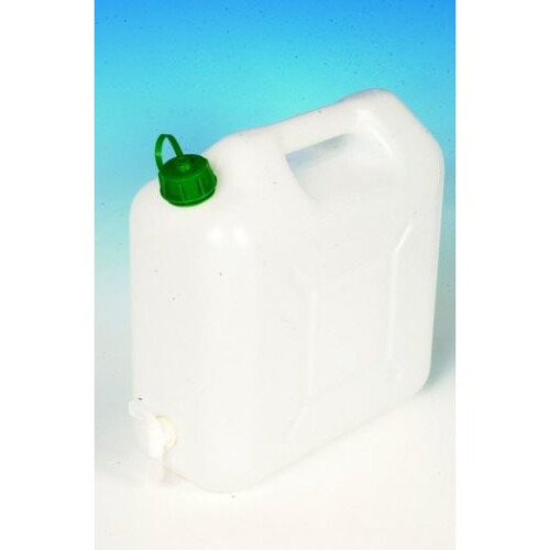 15Ltr White Watercan Storage With Tap And Handle Plastic