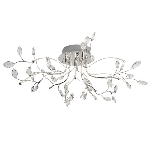Searchlight Searchlight Willow LED 5 Lights Glass Detail Chrome Ceiling Light Flush Lighting
