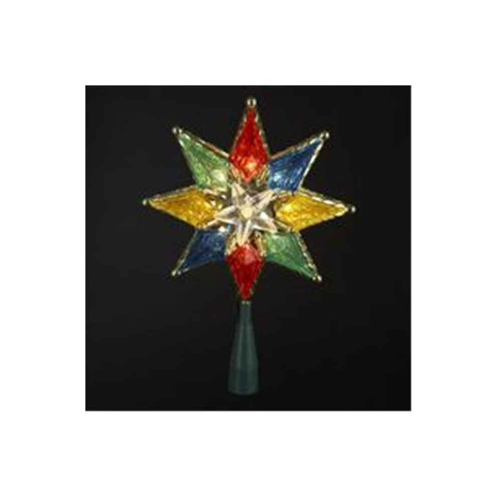 Kurt S. Adler, Inc. UL0130M Kurt Adler 10-Light 8'' 8-Point Multi-Colored Star Treetop