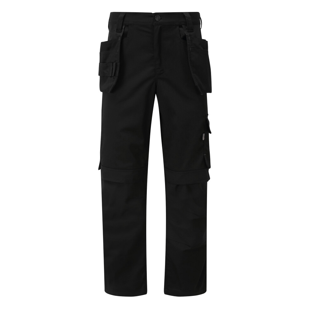 (36" Waist / X-Long Leg) Tuffstuff Pro Flex Slim Fit Trade Work Trousers Black (Various Sizes)