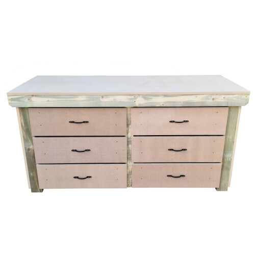 (5ft, Without Back Panel) Tool Cabinet Workbench Wooden 18mm MDF Top 1