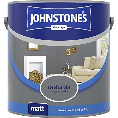 (Steel Smoke, 2.5L) Johnstone's Matt Emulsion | Matt Wall Paint