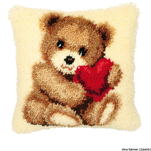Vervaco Teddy Latch Hook Cushion, Multi-Colour