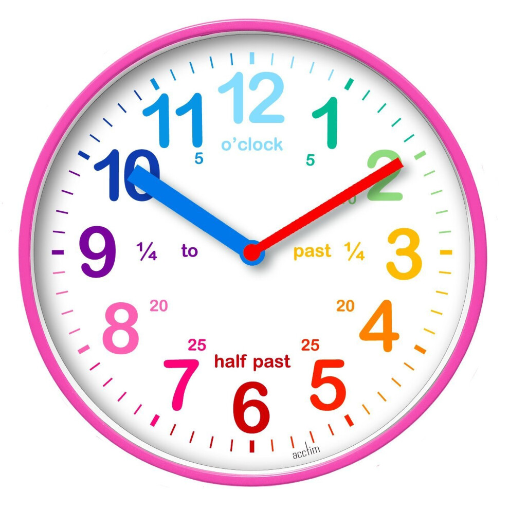 Acctim 22520 Wickford Kids Wall Clock in Pink