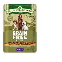James Wellbeloved Turkey Grain Free Pouch for Senior Dog, 100 g, Pack of 12