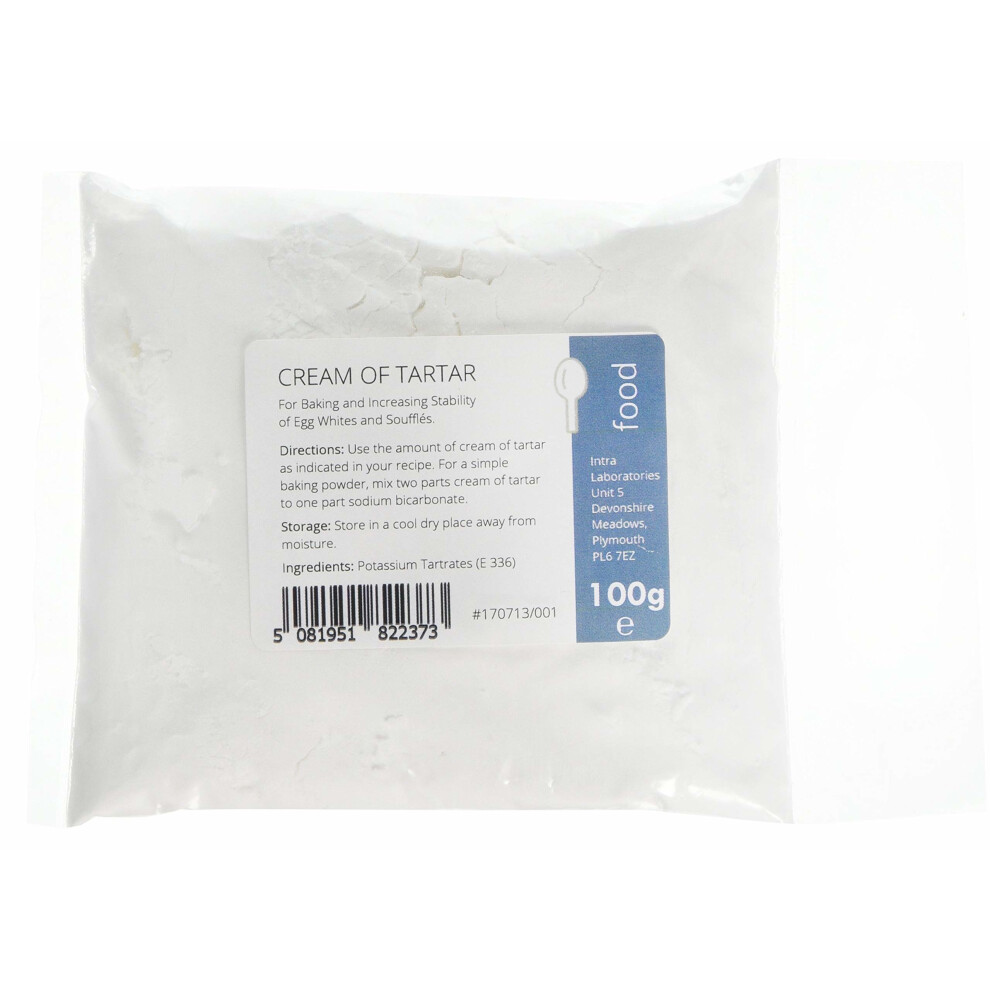 Intralabs Of Tartar For Baking & Playdough, Highest Quality Pure Food Grade Powder, 100 G Cream