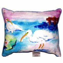 Betsy Drake HJ379 White Ibis Large Indoor & Outdoor Pillow
