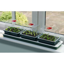 Set Of 3 High Dome Electric Windowsill Propagator Home Gardening