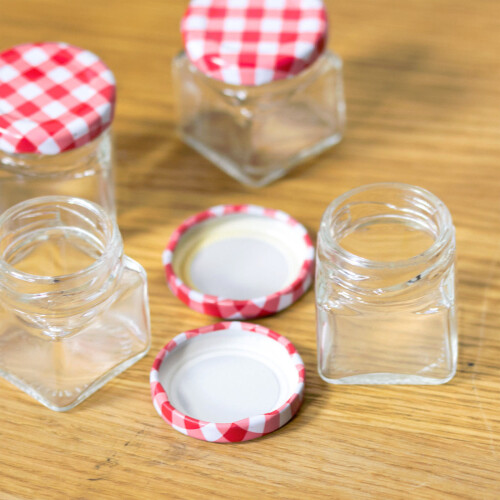 GEEZY GEEZY 5 Pcs Clear Glass Jar Set Mini Containers Storage Jam Jars with Screw Top Lids 2