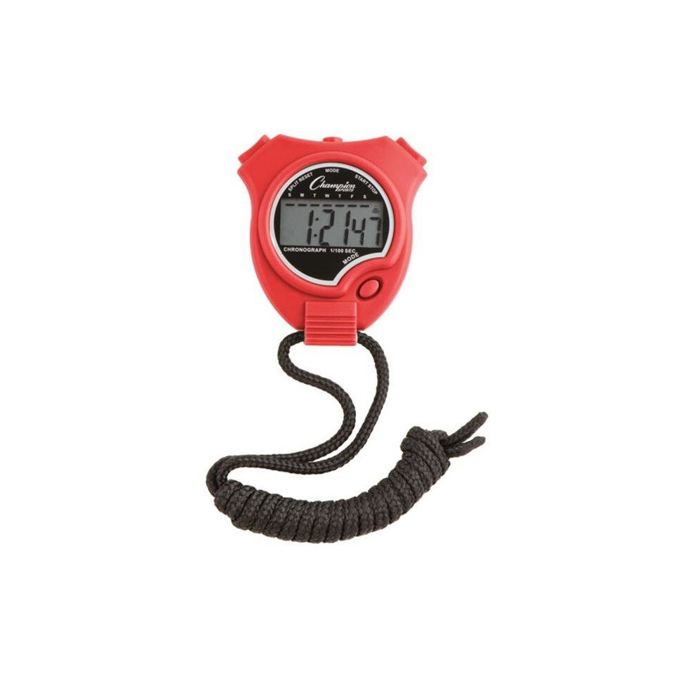 Champion Sports 910RD Stop Watch, Scarlet