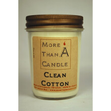 More Than A Candle CLC8J 8 oz Jelly Jar Soy Candle, Clean Cotton