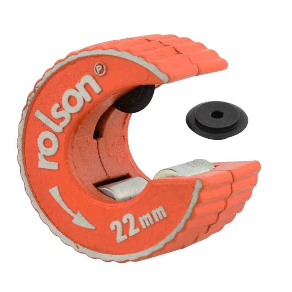 22mm Copper Pipe Tube Cutter Self-Locking Rotary & Spare Cutter Rolson 22408