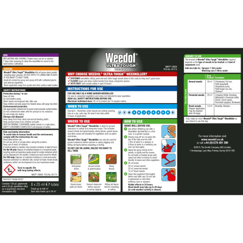 Weedol Weedol 10005 Weedkiller, Black, 6 Tubes + 2 Free 1