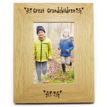 GREAT GRANDCHILDREN 6x4 Wooden Photo Picture Frame Birthday Gifts Christmas Mothers Fathers Day for Grandad Grandmother Grandparents Nan Nanny...