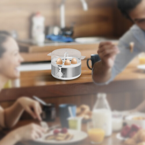 Duronic Electric Egg Boiler EB35 WE, Eggs Steamer, Egg Cooking Machine, Automatic Egg Boiler Poacher for 7 Soft, Medium Hard Boiled Eggs 1