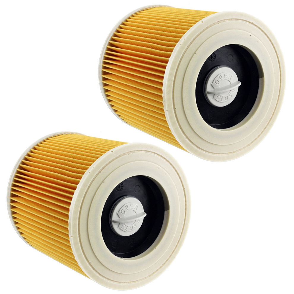 SPARES2GO Premium Filter Cartridges for Karcher WD2 WD3 WD3P Wet & Dry Vacuum Cleaner (Pack of 2)