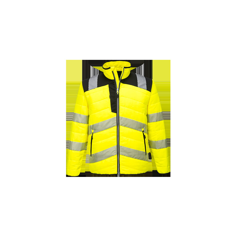 (Black & Yellow, 2XL) PW3 Hi-Vis Baffle Jacket