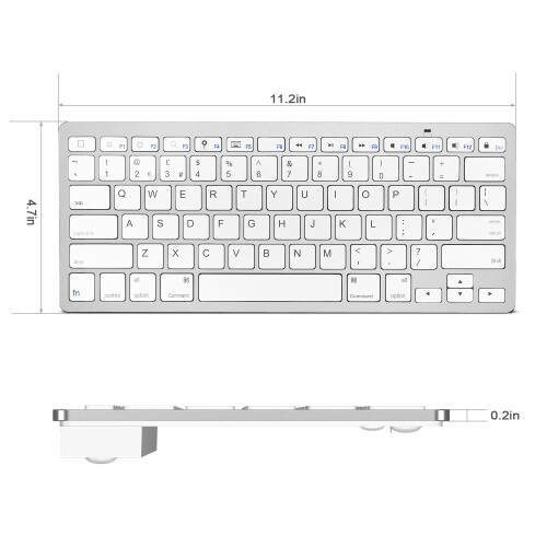 OMOTON Ultra-Slim Bluetooth Keyboard  iPad Air, iPad Mini, iPad Pro White 2