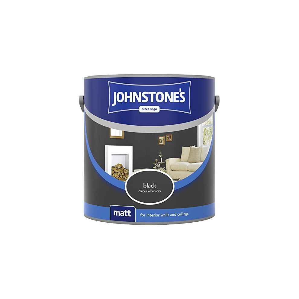 (Black, 2.5L) Johnstone's Matt Emulsion | Matt Wall Paint
