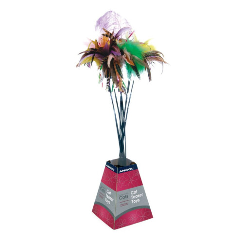 Ancol Acticat Fluffy Dangler Cat Wand Assorted