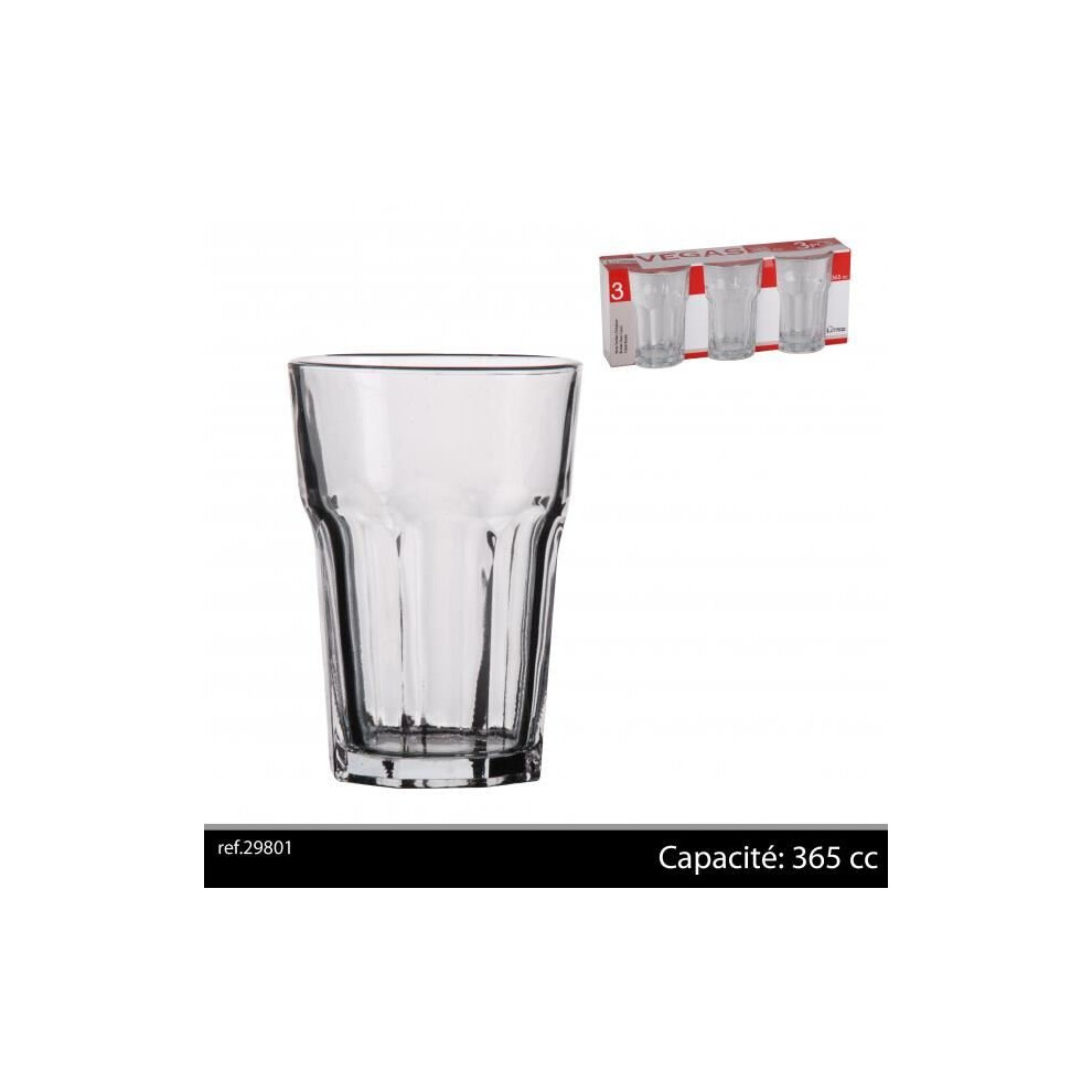 Urban Living 3Pk Vegas Glasses 36,5 Cl